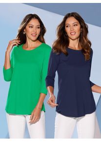 Classic Basics Damen Longshirt "Doppelpack Shirts", bunt, Gr. 44, unifarben, 100% Baumwolle, Shirts