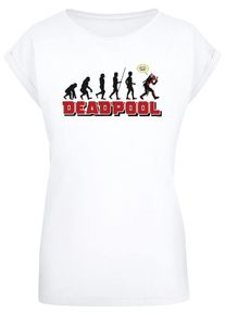 ABSOLUTE CULT Herren T-Shirt "ABSOLUTE CULT Damen Ladies Deadpool - Evolution T-Shirt", weiß, casual, Gr. L, bedruckt, 100% Baumwolle, Shirts