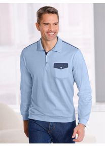CLASSIC Herren Poloshirt "Langarm-Poloshirt", blau, Gr. 44, unifarben, 100% Baumwolle, Shirts