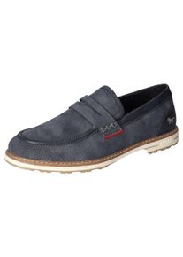 Mustang Shoes Herren Slipper, Gr. 43, blau, Lederimitat, casual, Schuhe, Mokassin, Loafer, Sneaker mit weicher Innensohle