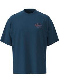 Herren T-Shirt "A- SS REL SEASONAL MONOLOGO TEE", blau, casual, Gr. XXL, Calvin Klein Jeans, unifarben, Single Jersey, Obermaterial: 100% Baumwolle,