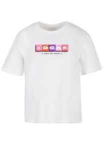 MISS TEE Herren T-Shirt "Miss Tee Damen IDGAF Tee", weiß, casual, Gr. L, bedruckt, 100% Baumwolle, Shirts