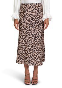 Vera Mont Damen Maxirock "Vera Mont Satinrock mit Leoprint", braun, elegant, Gr. 38, Satin, Obermaterial: 100% Polyester., Röcke, Material