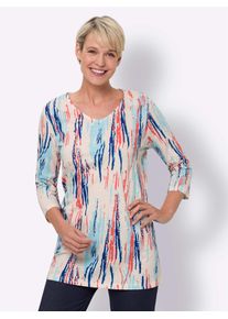 Classic Basics Damen 3/4-Arm-Shirt "Longshirt", bunt, Gr. 38, gemustert, mehrfarbig, 100% Baumwolle, Shirts