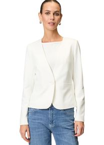 Zero Damen Jackenblazer "Zero Piqué-Blazer mit Knopfverschluss", weiß, elegant, Gr. 36, unifarben, Stoff, Obermaterial: 75% Polyester, 21% Viskose,