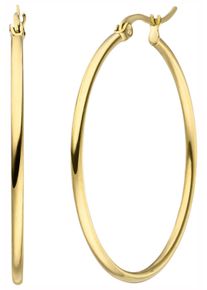 Jobo Damen Paar Creolen, Edelstahl, gold, Edelstahl, Ohrringe, Edelstahl goldfarben beschichtet 40 mm