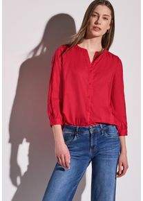 Street One Damen Klassische Bluse, rot, casual, Gr. 36, unifarben, Web, Obermaterial: 100% Baumwolle, Blusen, mit Tape Detail