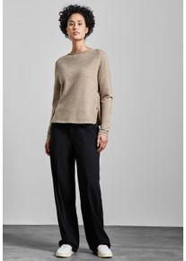 Street One Damen Strickpullover, beige, casual, Gr. 38, unifarben, Stoff, 33% Polyester, 31% Polyacryl, 24% Baumwolle, 12% Polyamid, Pullover, mit