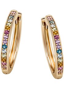 Firetti Damen Paar Creolen "Schmuck Geschenk Silber 925 Ohrschmuck Ohrringe Regenbogen", Silber 925 (Sterlingsilber), bunt, Silber 925