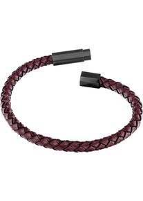 Calvin Klein Damen Lederarmband "Schmuck Edelstahl Armband INDUSTRIAL FACETS 35100045 35100046 35100047", Edelstahl-Ledergunfarben, dunkelbraun,