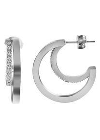 Adelia´s ADELIA ́S Damen Paar Ohrhänger "Neuheit 2025 - Damen Ohrstecker aus Edelstahl und Strass", Damen, Edelstahl, weiß, Edelstahl, Ohrringe