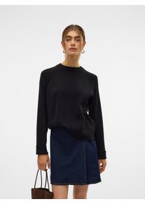 Véro Moda VERO MODA Damen Strickpullover "VMGOLD MIX LS O-NECK PULLOVER GA", schwarz, modisch, Gr. M, unifarben, Strick, Obermaterial: 50% Viskose, 28%