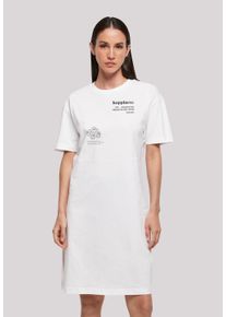 F4NT4STIC Damen Shirtkleid "happiness", weiß, casual, Gr. XXXL, Obermaterial: 100% Baumwolle, Kleider, Print
