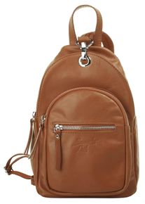 Samantha Look Cityrucksack, braun, Rindsleder, Leder, beschichtet, leicht glänzend, casual, Rucksäcke, echt Leder, Made in Italy
