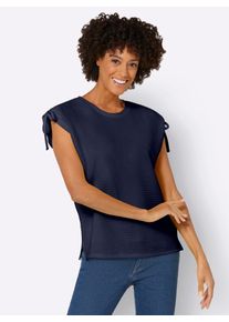 Casual Looks Damen Kurzarmshirt "Shirt", blau, Gr. 36, unifarben, 99% Polyester, 1% Elasthan, Shirts