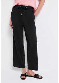 Street One Damen Stoffhose, schwarz, casual, Gr. 44, unifarben, Web, 98% Baumwolle, 2% Elasthan, Hosen, High Waist