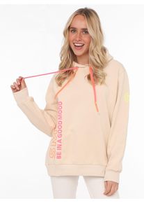 Zwillingsherz Damen Sweatshirt, beige, casual, Gr. SM, unifarben, Sweatware, Obermaterial: 80% Baumwolle, 20% Polyester, Sweatshirts, mit doppelten