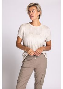 Zhrill Damen T-Shirt "RAHEL", braun, casual, Gr. L, bedruckt, Single Jersey, Obermaterial: 100% Baumwolle, Shirts, mit dezentem Allover-Print