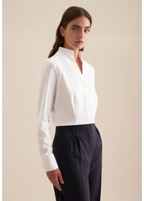 Seidensticker Damen Klassische Bluse, weiß, Gr. 46, unifarben, 100% Baumwolle, Blusen, Kragen Uni