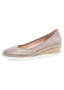 Gabor Damen Keilpumps "GENUA", Gr. 40, gold, Ziegenveloursleder, metallic, klassisch, Schuhe, Businesschuh, Komfortschuh, Schlupfschuh in Bequemweite