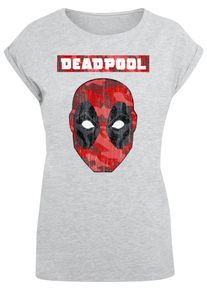 ABSOLUTE CULT Herren T-Shirt "ABSOLUTE CULT Damen Ladies Deadpool - Camo Head T-Shirt", grau, casual, Gr. L, bedruckt, 100% Baumwolle, Shirts
