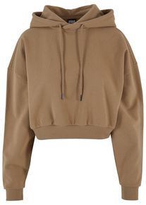 Urban Classics Damen Kapuzenpullover "Urban Classics Damen Ladies Cropped Heavy Hoody", beige, casual, Gr. XL, unifarben, 100% Baumwolle, Pullover