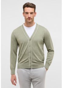 Eterna Herren Strickweste, grün, casual, Gr. L, 100% Baumwolle, Westen
