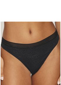 Lascana Damen String "Freya", Gr. 32, schwarz, Spitze, Obermaterial: 85% Polyamid, 15% Elasthan, Unterhosen, aus Spitze in Leo-Optik mit modischem