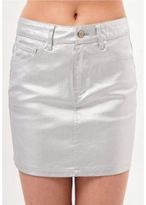 FRESHLIONS Damen Sommerrock "Stacy", silber, Gr. M, 100% Baumwolle, Röcke, im klassischen 5-Pocket Style