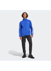Herren Trainingsanzug "BASIC 3-STREIFEN", blau, sportlich, Gr. S, adidas Sportswear, Obermaterial: 70% Baumwolle, 30% Polyester, Sportanzüge