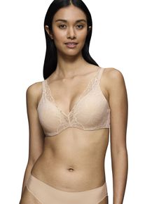 Triumph Damen Bügel-BH "Body Make-Up Illusion Lace WP", Gr. 85, beige, Microtouch, Spitze, Obermaterial: 51% Polyamid, 35% Polyester, 14% Elasthan,