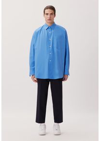 Herren Businesshemd "Studio", blau, Gr. M, STUDIO SEIDENSTICKER, unifarben, 100% Baumwolle, Hemden, Oversized Langarm Kentkragen Uni