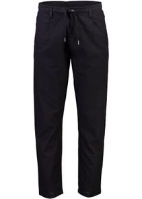 LINDBERGH Herren Chinohose, schwarz, casual, Gr. L, unifarben, Web, Obermaterial: 55% Baumwolle, 45% Leinen, Hosen, mit elastischem Bund und Kordelzug