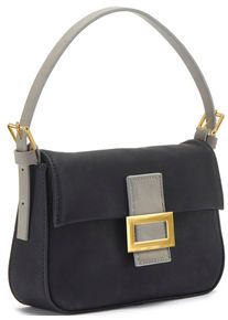 Vivance Damen Mini Bag "Minibag", schwarz, Lederimitat, unifarben mit Farbeinsatz, Taschen, Schultertasche, Henkeltasche, Handtasche VEGAN