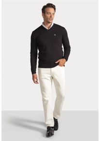 Herren Strickpullover "Los Angeles", schwarz, casual, Gr. S, SIR RAYMOND TAILOR, unifarben, 100% Baumwolle, Pullover, mit klassischem V-Ausschnitt