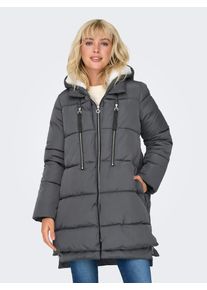 Only Damen Steppmantel "ONLNEWNORA LONG PUFFER COAT LIFE CC OTW", grau, modisch, Gr. S, unifarben, leicht glänzend, Steppware, Obermaterial: 100%