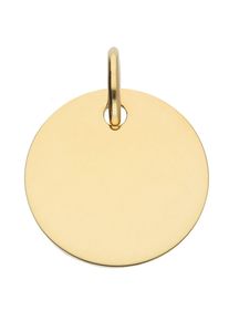 Adelia´s ADELIA ́S Damen Anhänger mit Gravur "Damen 585 Gold Gravurplatte Anhänger Ø 12 mm", Gold, gold, Gold, Schmuckanhänger, für Damen