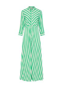 Y.A.S Damen Hemdblusenkleid "YASSAVANNA LONG SHIRT DRESS"sandshell stripes:bright grün, modisch, Gr. S, gestreift, Web, Obermaterial: 100% Viskose,