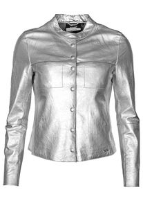 Maze Damen Lederjacke "42020139", silber, Gr. M, 100% Leder, Lamm/ Futter: 100% Baumwolle/ Ärmelfutter: 100% Baumwolle, Jacken