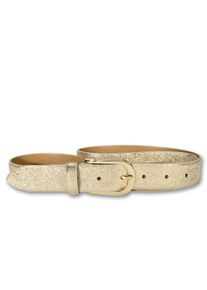 Silbergift Damen Ledergürtel, gold, modisch,festlich,feminin, Gr. 100, unifarben, Rindsleder, Gürtel, Mit Metallic-Effekt, Schließe silberfarben