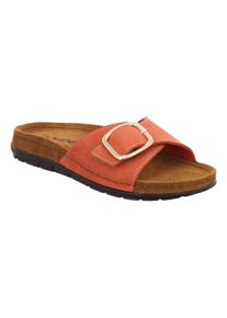 Rohde Damen Pantolette "RODIGO", Gr. 43, orange, Leder, klassisch, Schuhe, Sommerschuh, Schlappen, Strandschuh, Badeschuh mit Leder-Softfußbett