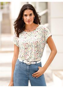 Inspirationen Damen Print-Shirt "Shirt", beige, Gr. 38, geblümt, gemustert, mehrfarbig, bedruckt, 95% Viskose, 5% Elasthan, Shirts