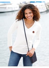 Casual Looks Damen V-Shirt "Shirt", beige, Gr. 38, unifarben, 50% Baumwolle, 50% Modal, Shirts