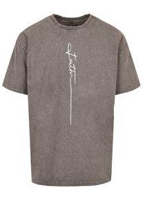 Merchcode Herren T-Shirt "Merchcode Herren Faith Acid Washed Oversized Tee", grau, casual, Gr. M, bedruckt, 100% Baumwolle, Shirts