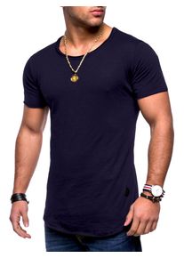 behype Herren T-Shirt "DUST", blau, casual, Gr. XXL, unifarben, 100% Baumwolle, Shirts, mit Rundhals-Ausschnitt