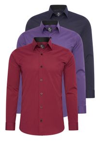 Rusty Neal Herren Langarmhemd "Langarm", bunt, casual, Gr. XXL, unifarben, 60% Baumwolle, 37% Polyester, 3% Elasthan, Hemden, im Slim-Fit geschnitten