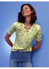 Damen Print-Shirt "Lyocell-Shirt", bunt, Gr. 36, CREATION L PREMIUM, geblümt, gemustert, mehrfarbig, bedruckt, 96% Lyocell, 4% Elasthan, Shirts