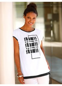 Classic Basics Damen Kurzarmshirt "Kurzarm-Shirt", schwarz, Gr. 40, gemustert, kariert, 100% Baumwolle, Shirts