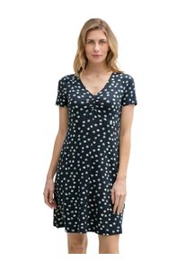Tom Tailor Damen Sommerkleidnavy grün dots, casual, Gr. 36, bedruckt, Jersey, Obermaterial: 95% Viskose, 5% Elasthan, Kleider, mit All-Over Print