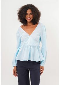 FRESHLIONS Damen Klassische Bluse "Brielle", blau, elegant, Gr. S, gestreift, 100% Baumwolle, Blusen, mit gestreiftem Design